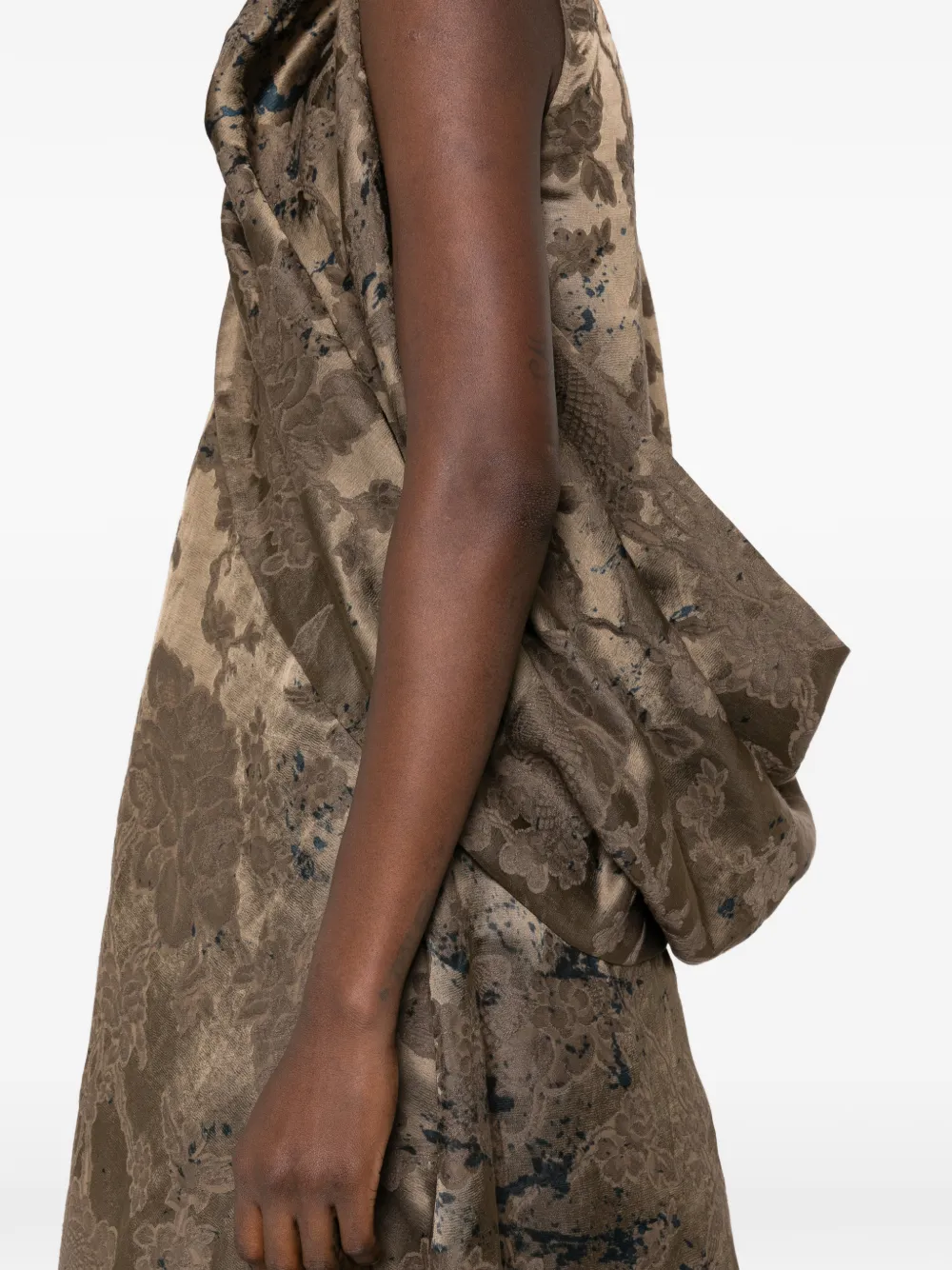 Uma Wang floral-print draped maxi dress Bruin