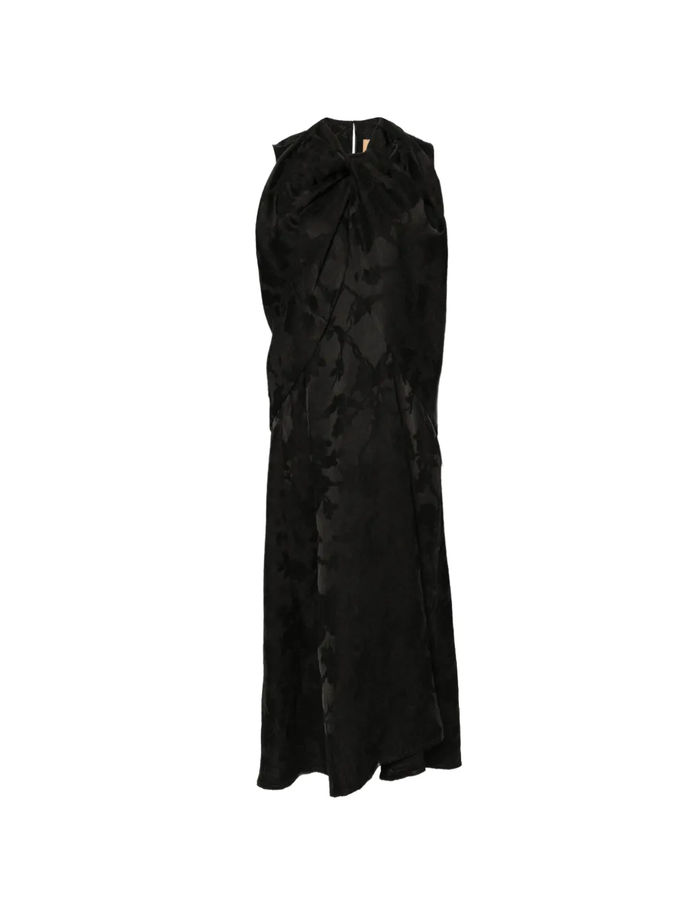 Uma Wang floral-jacquard draped maxi dress Zwart