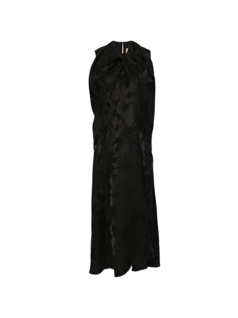 Uma Wang vestido largo con motivo floral en jacquard