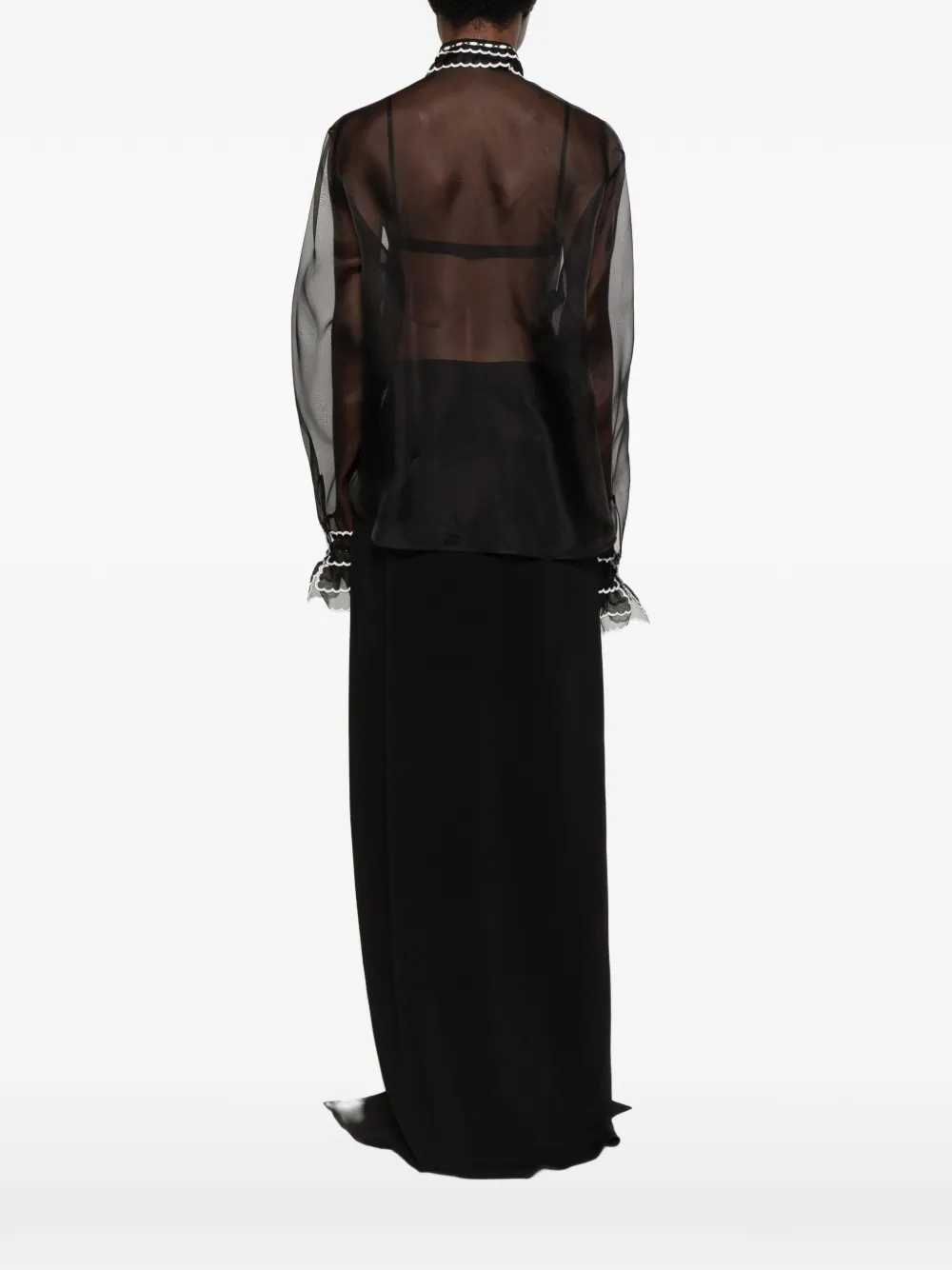 Ermanno Scervino scalloped-embroidered shirt Zwart