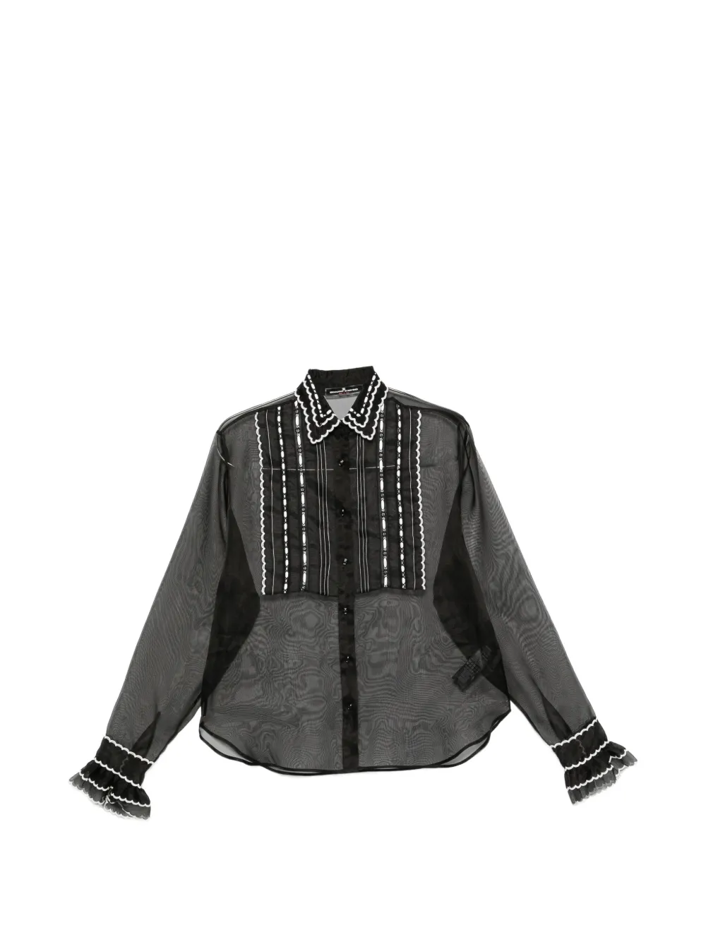 Ermanno Scervino scalloped-embroidered shirt Zwart
