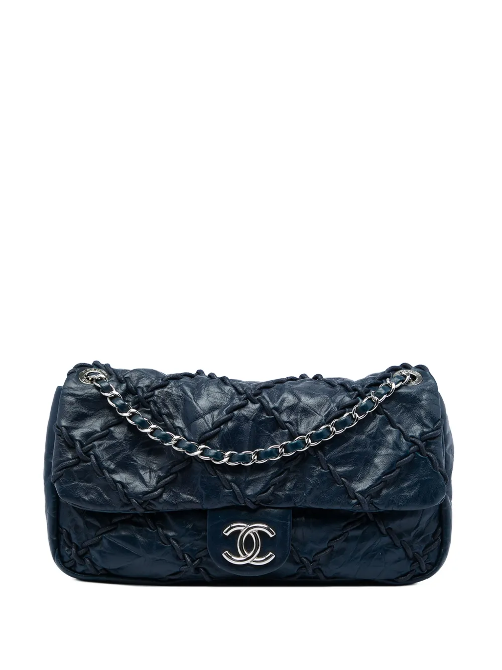 CHANEL Pre-Owned 2011 Medium Quilted Crinkled Calfskin Ultra Stitch Flap shoulder bag - Blue