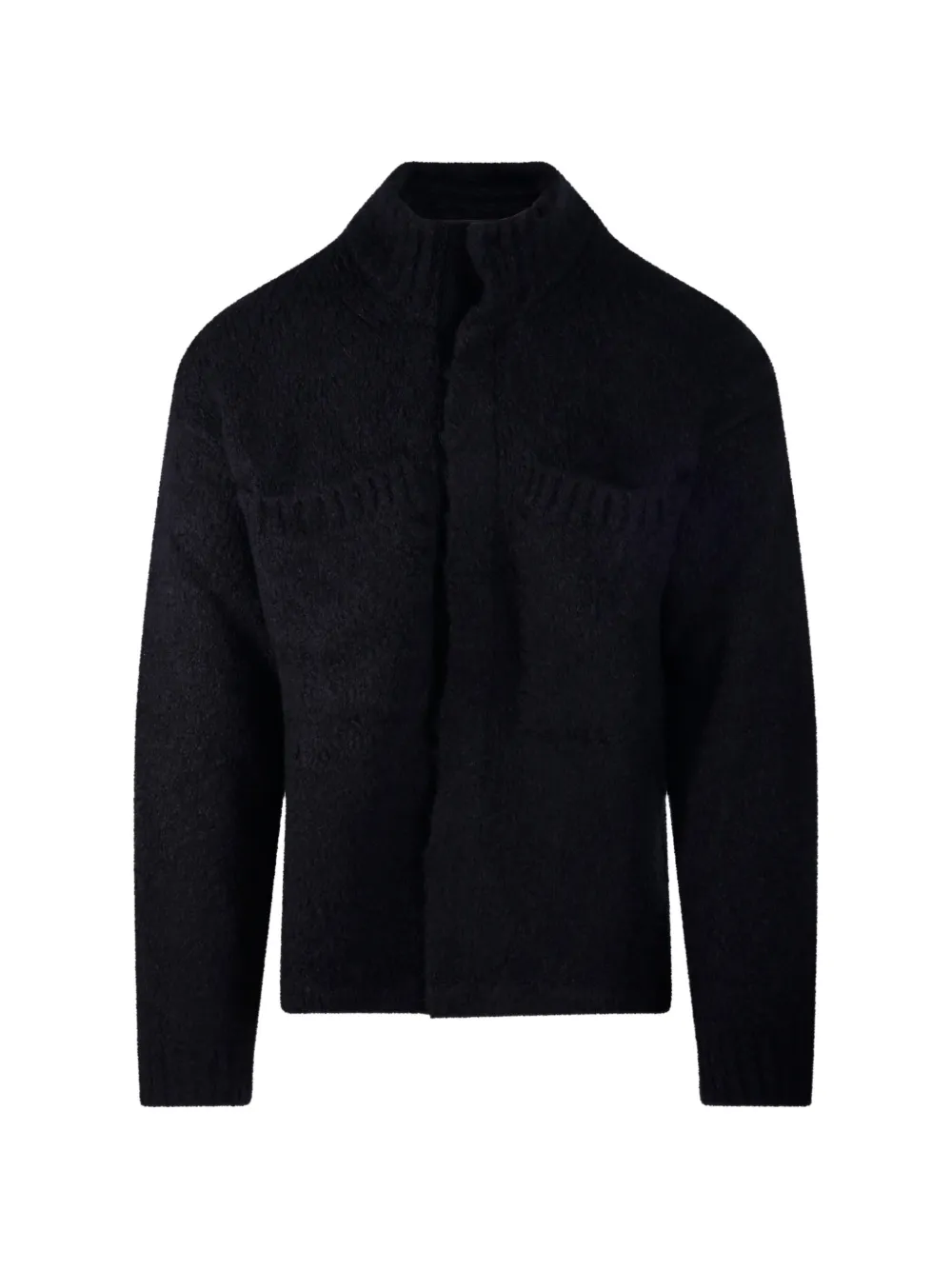 Diana Studio brushed-finish high-neck cardigan - Black