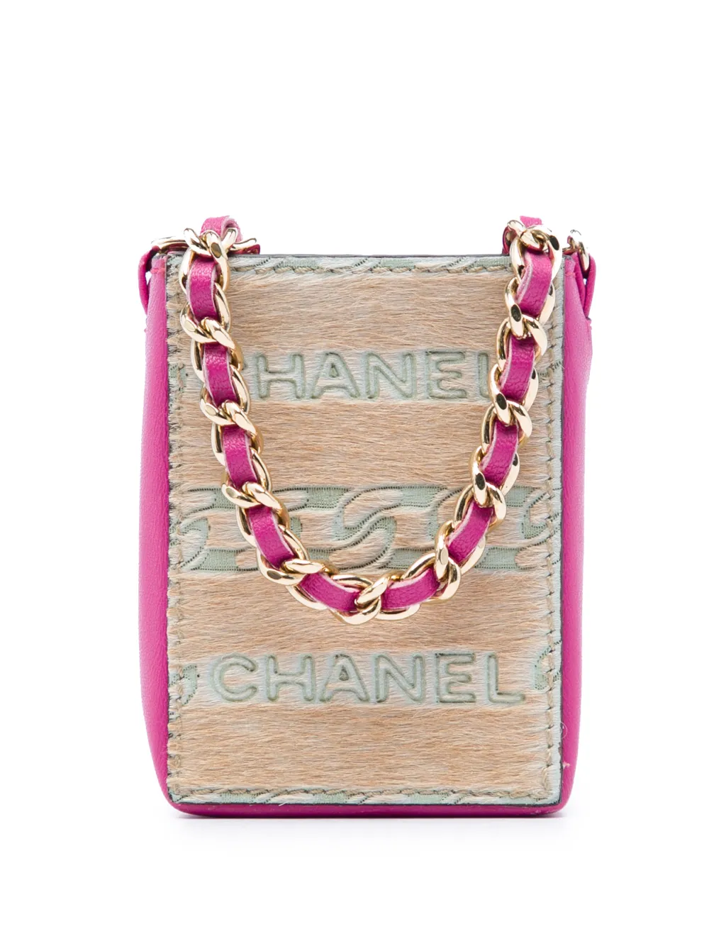CHANEL Pre-Owned 2000-2002 Lambskin and Pony Hair Cigarette Case crossbody bag - Pink