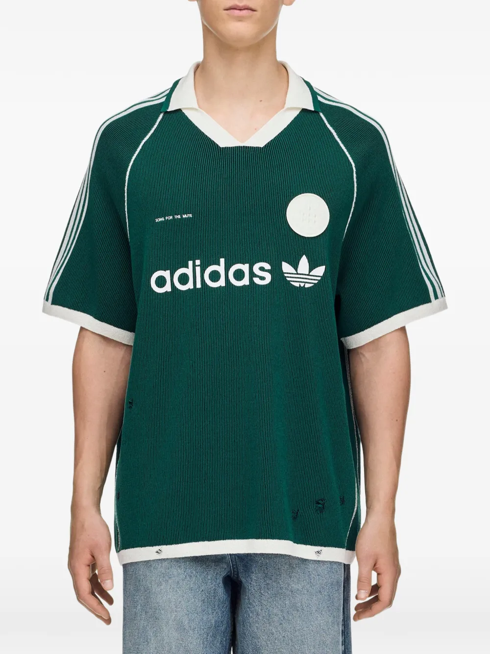 Song For The Mute x Adidas logo-embroidered polo shirt Groen