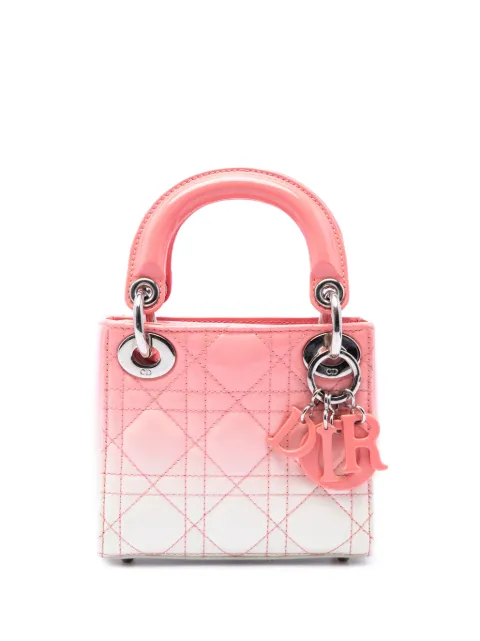 Christian Dior Pre-Owned 2016 Micro Ombre Patent Cannage Lady Dior satchel