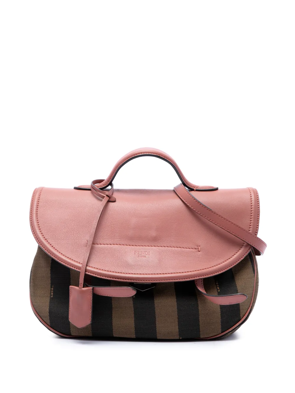 Fendi Pre-Owned 2010-2026 Pequin Canvas and Leather Top Handle Bag satchel - Marrone