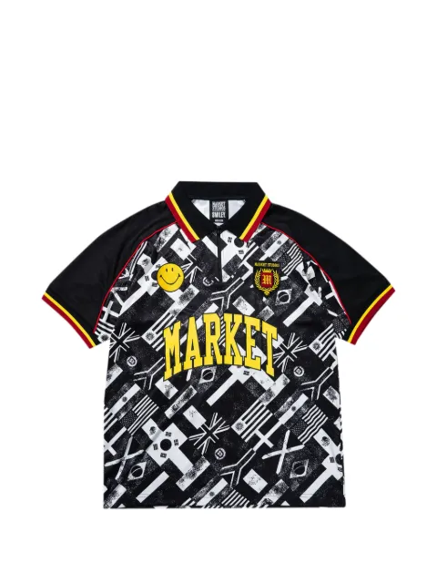 MARKET Smiley International Flag soccer polo shirt