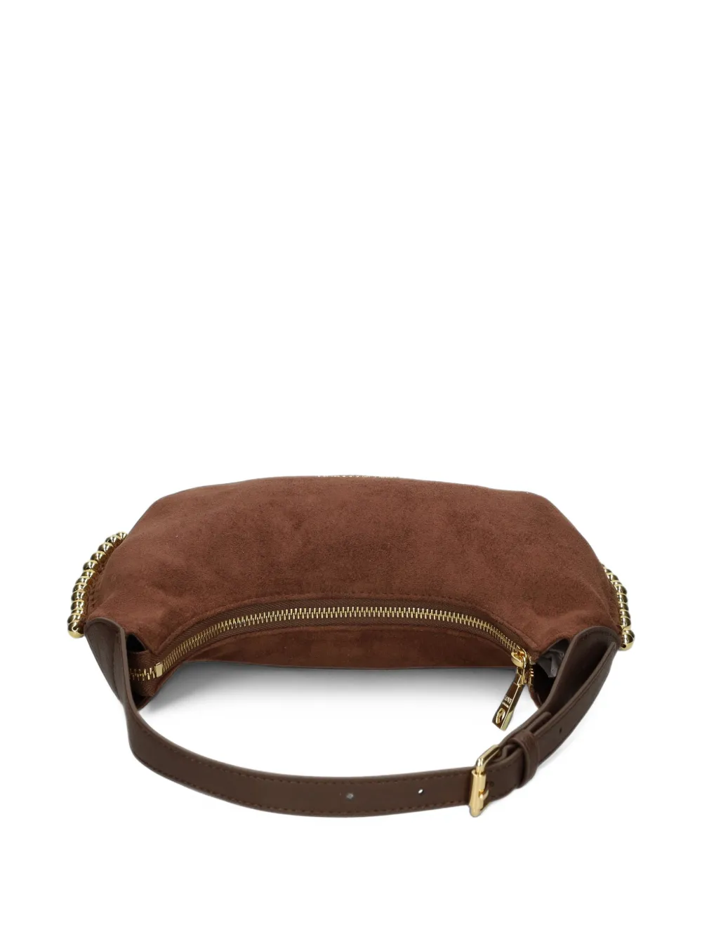 Love Moschino Love bead-embellished crescent-shaped shoulder bag Bruin