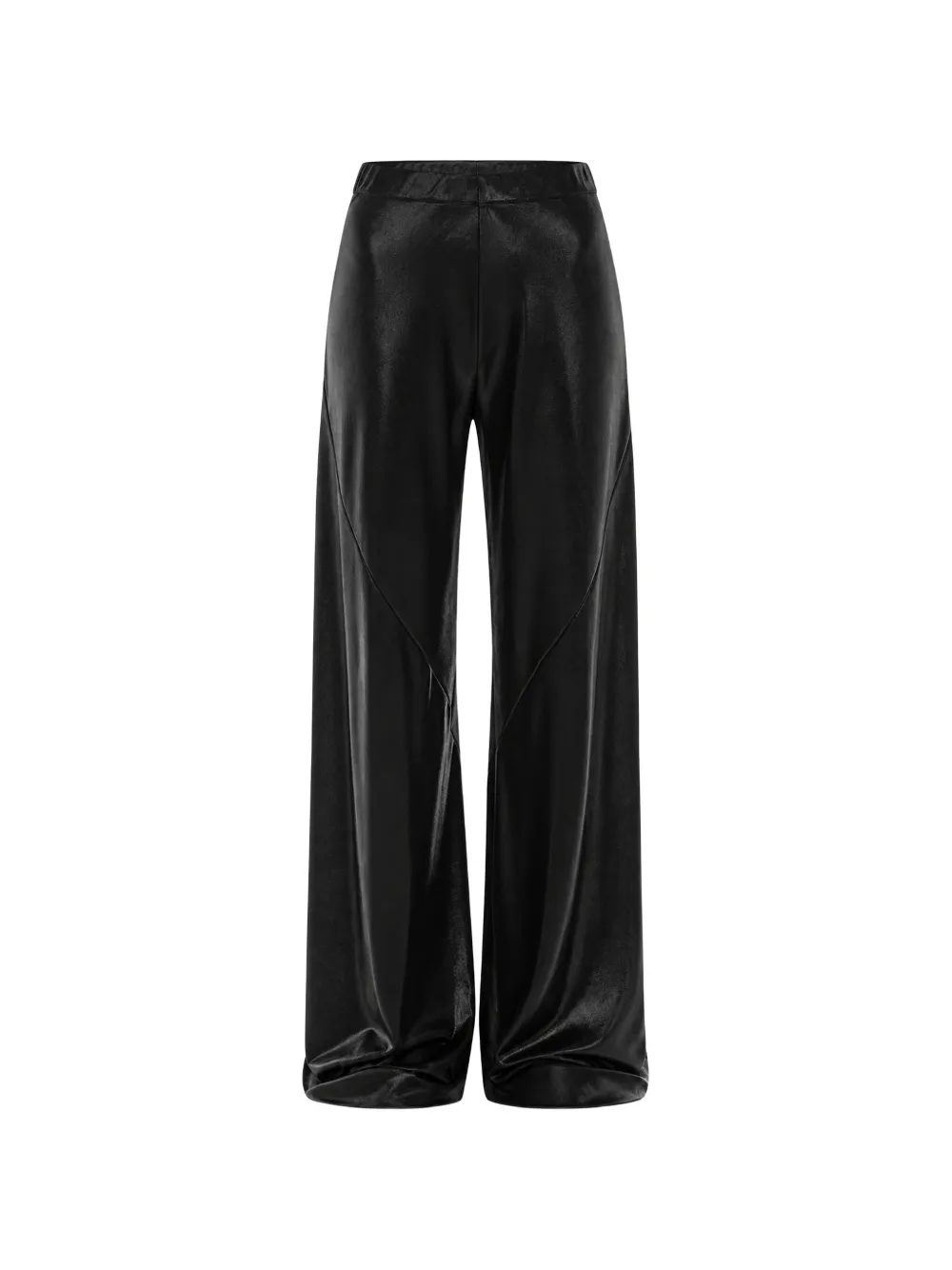 Circus Hotel Coated-finish Wide-leg Trousers In Black