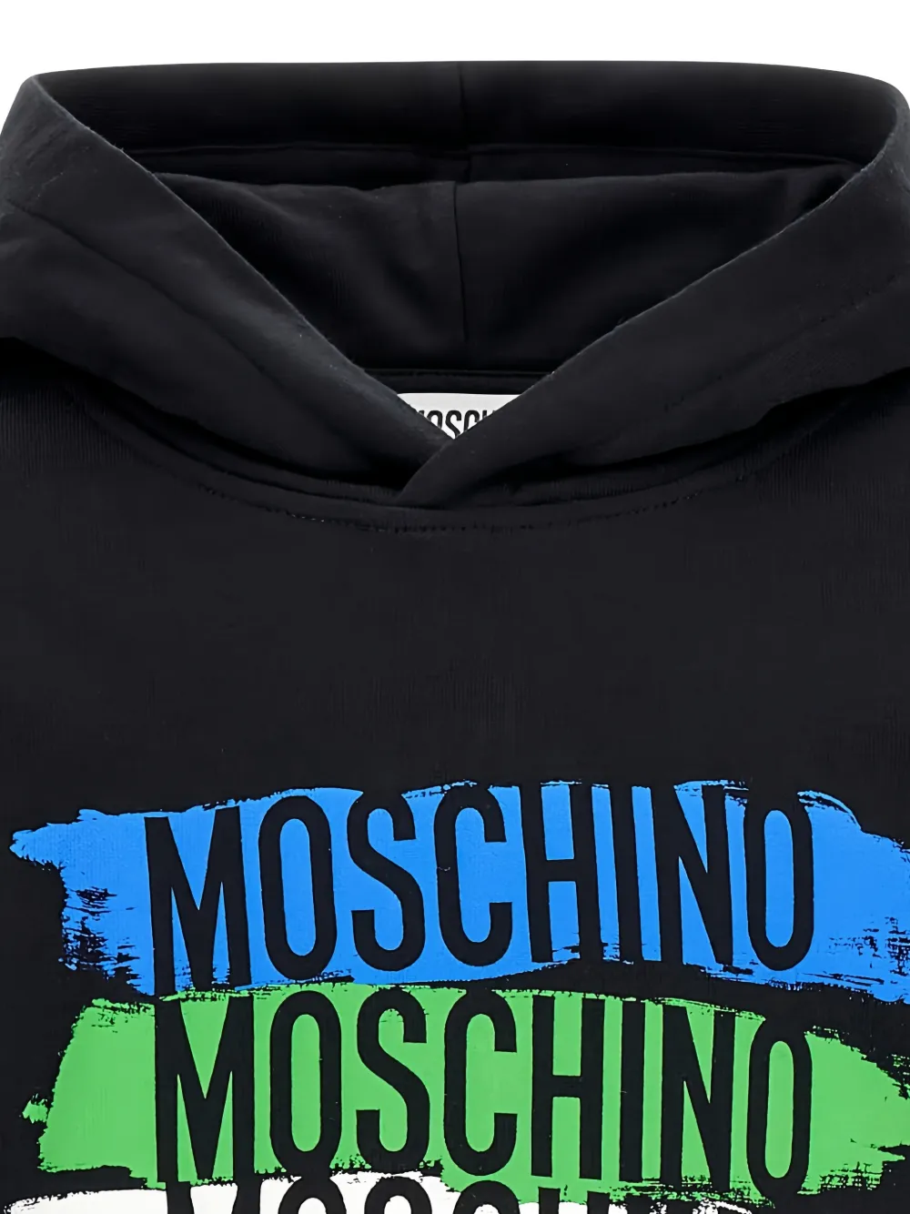 Moschino Kids Hoodie met logoprint Zwart