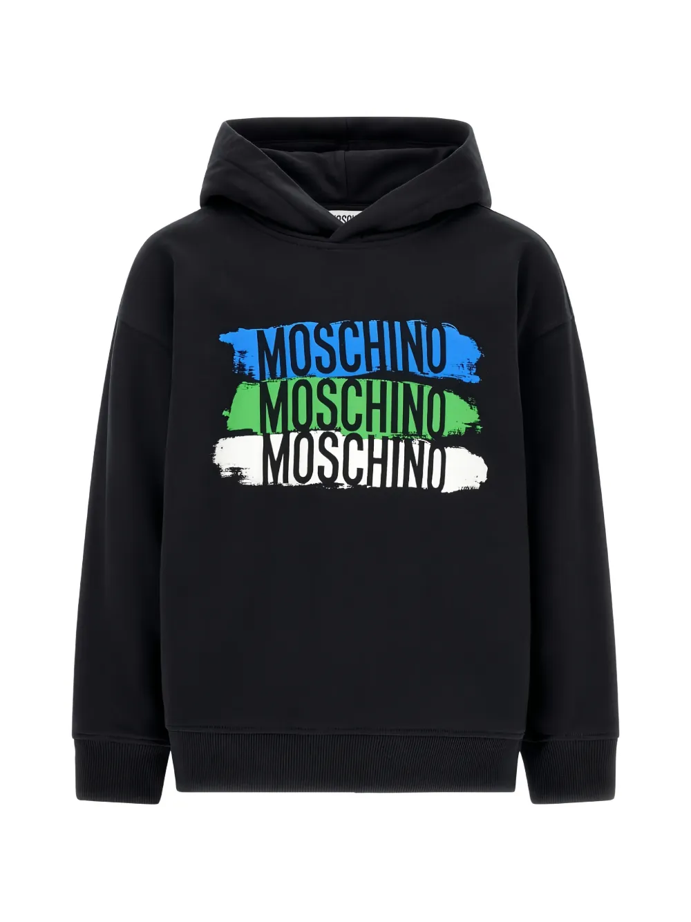 Moschino Kids Hoodie met logoprint Zwart