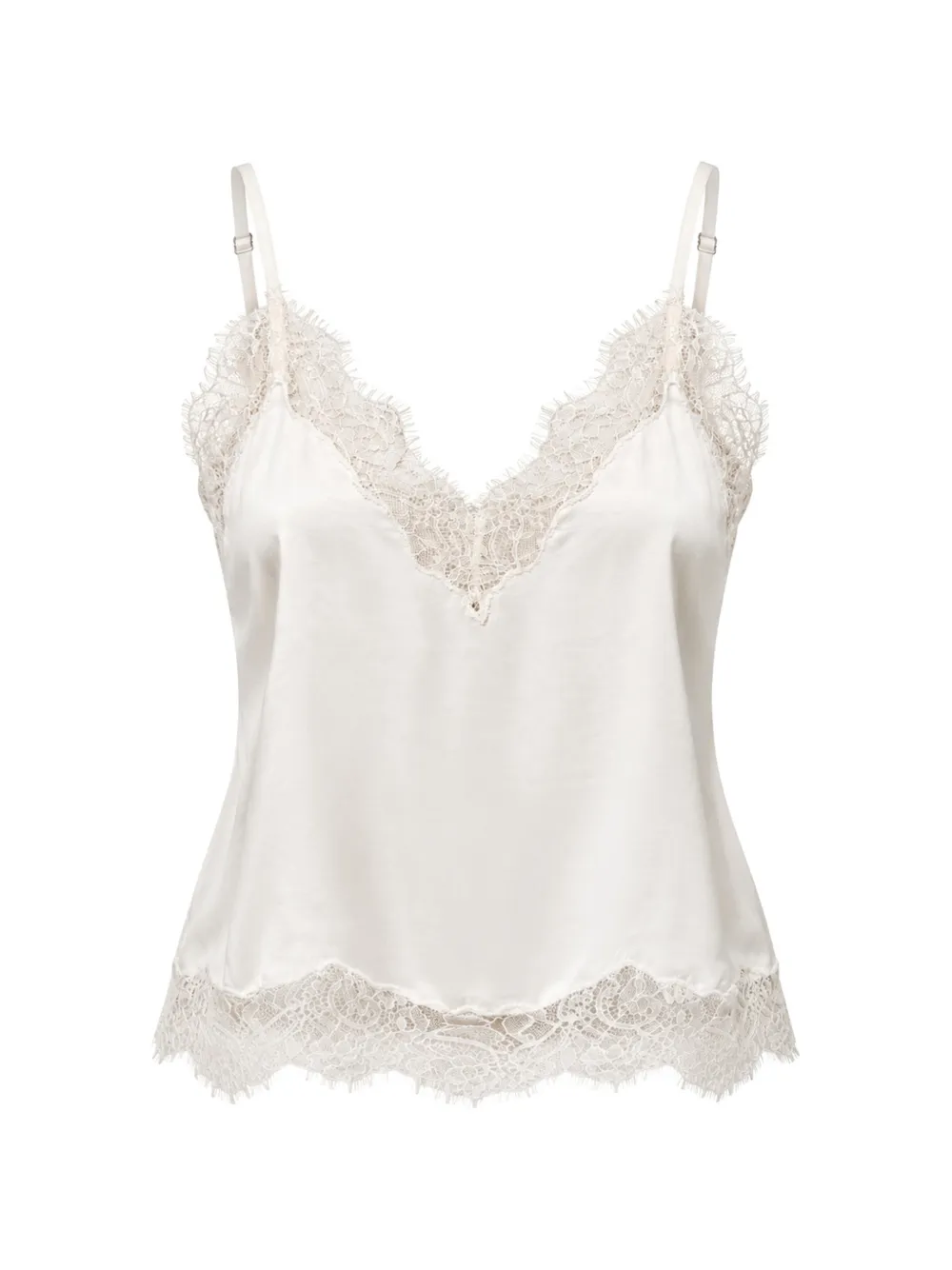Citizens of Humanity lace-trimmed satin top - Toni neutri