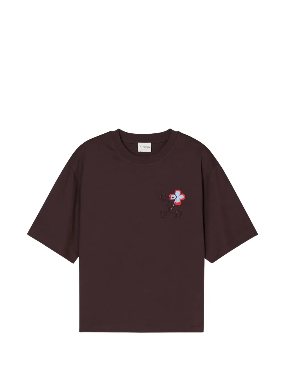 Closed logo-embroidered relaxed-fit t-shirt - Marrone