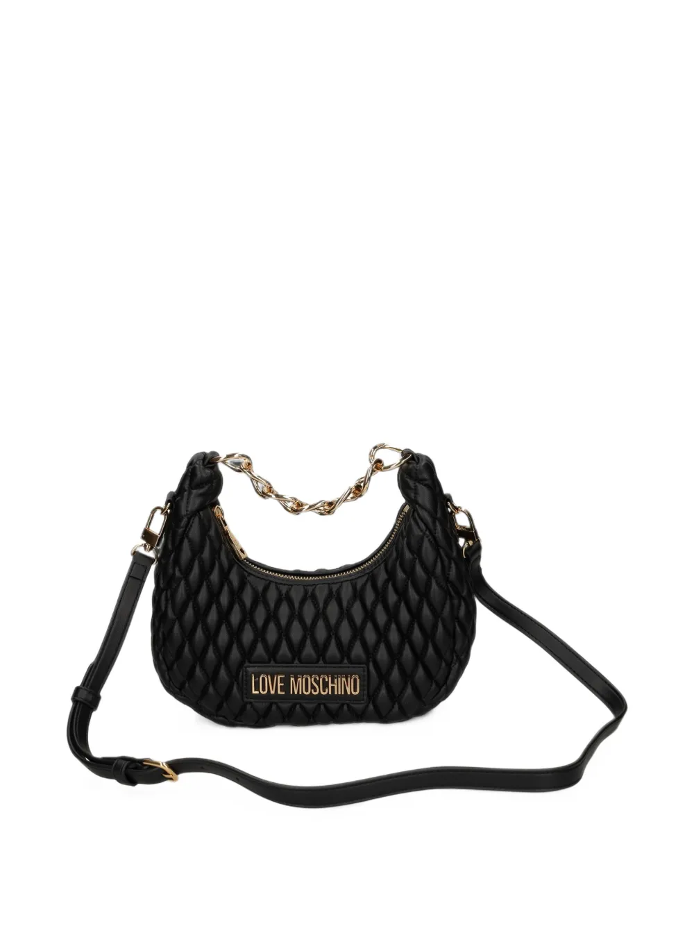 Love Moschino Love Bubbly gewatteerde shopper met schakelketting Zwart