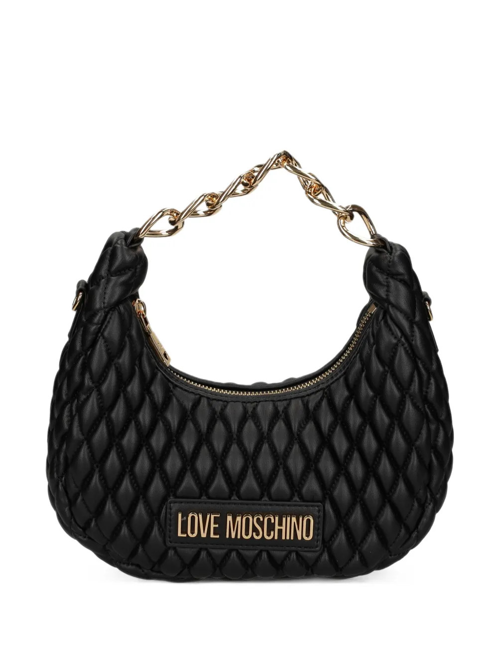 Love Moschino Love Bubbly gewatteerde shopper met schakelketting Zwart