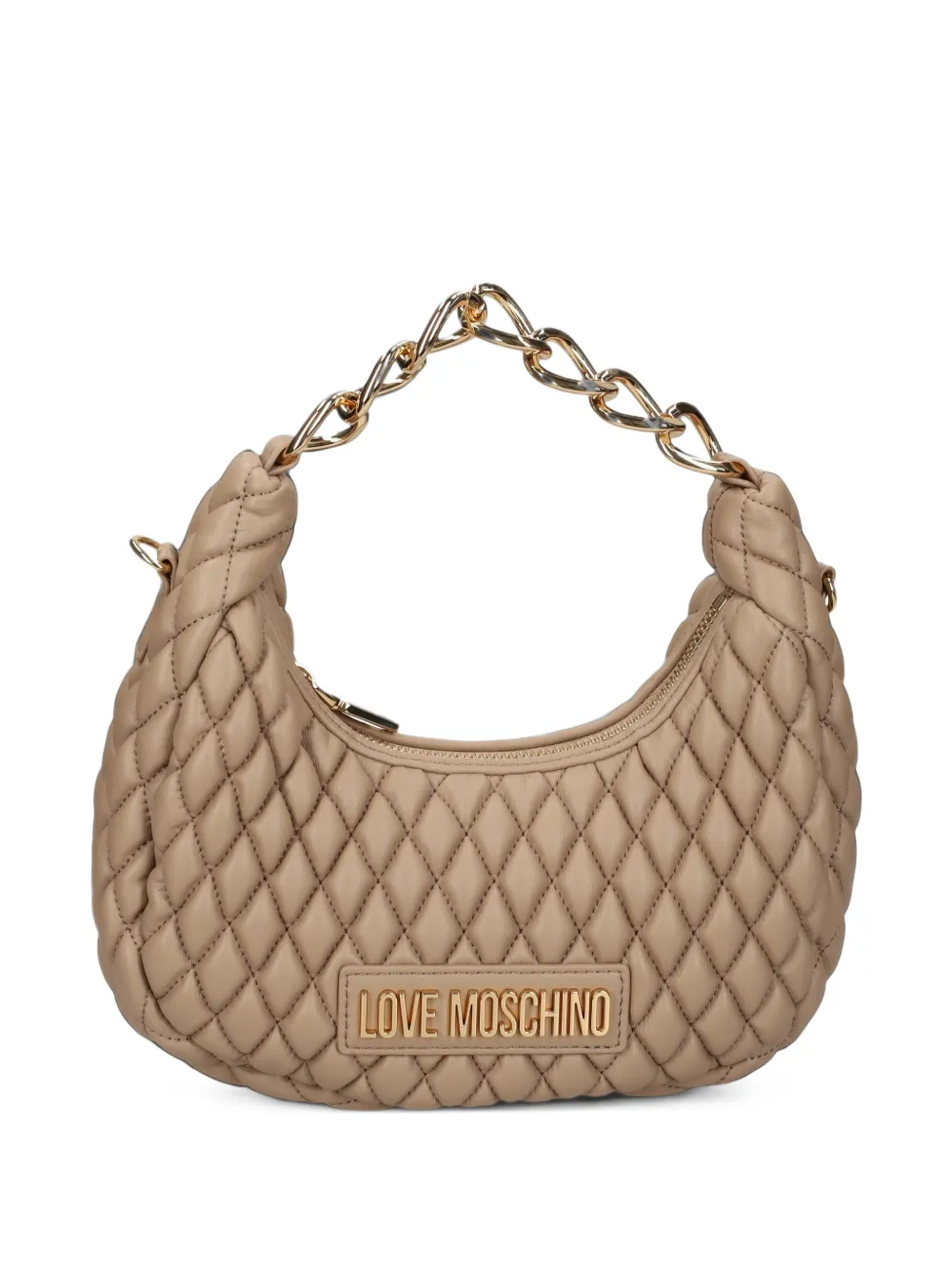 Love Moschino quilted chain-link shoulder bag - Neutrals
