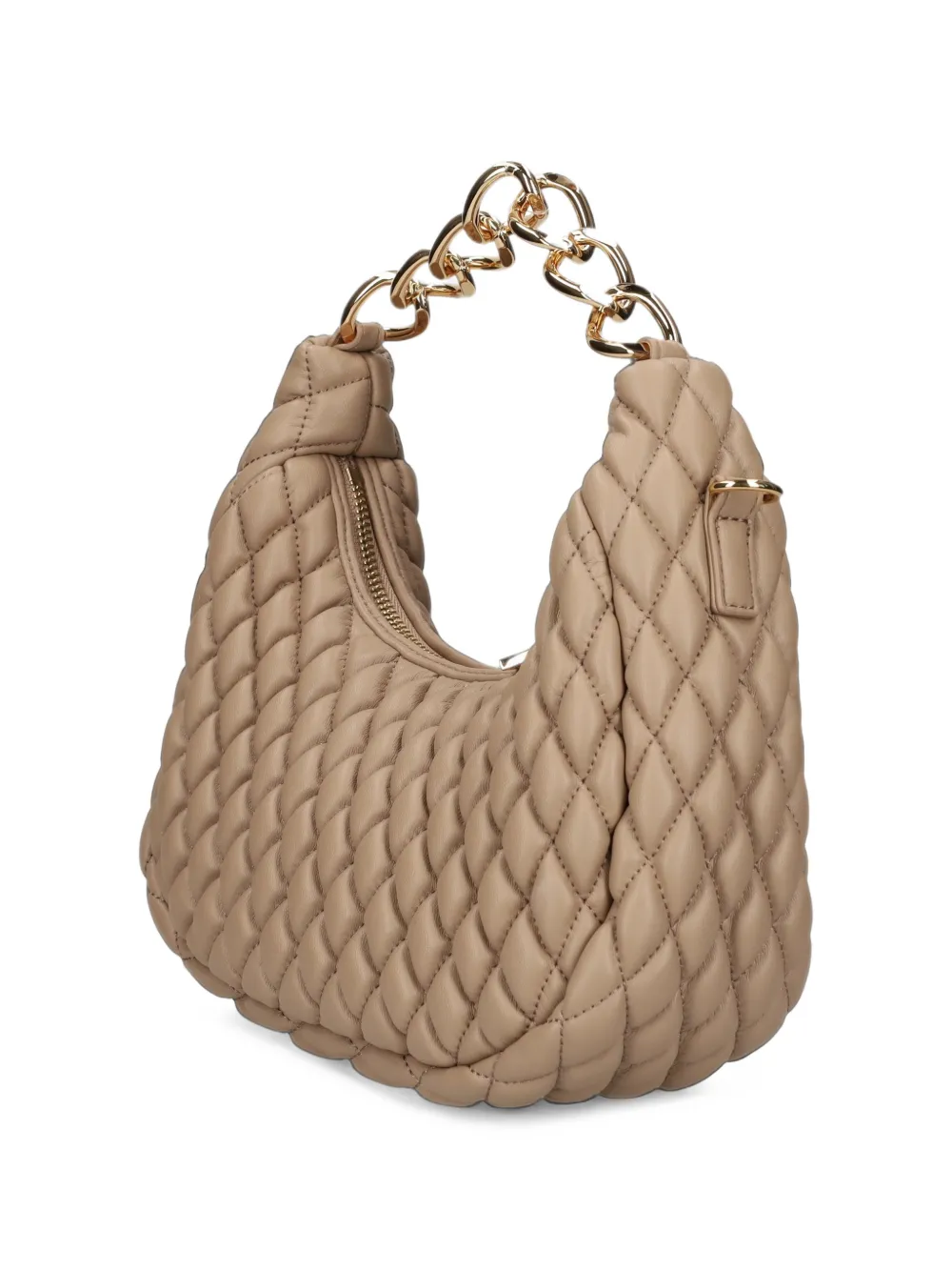 Love Moschino quilted chain-link shoulder bag Beige
