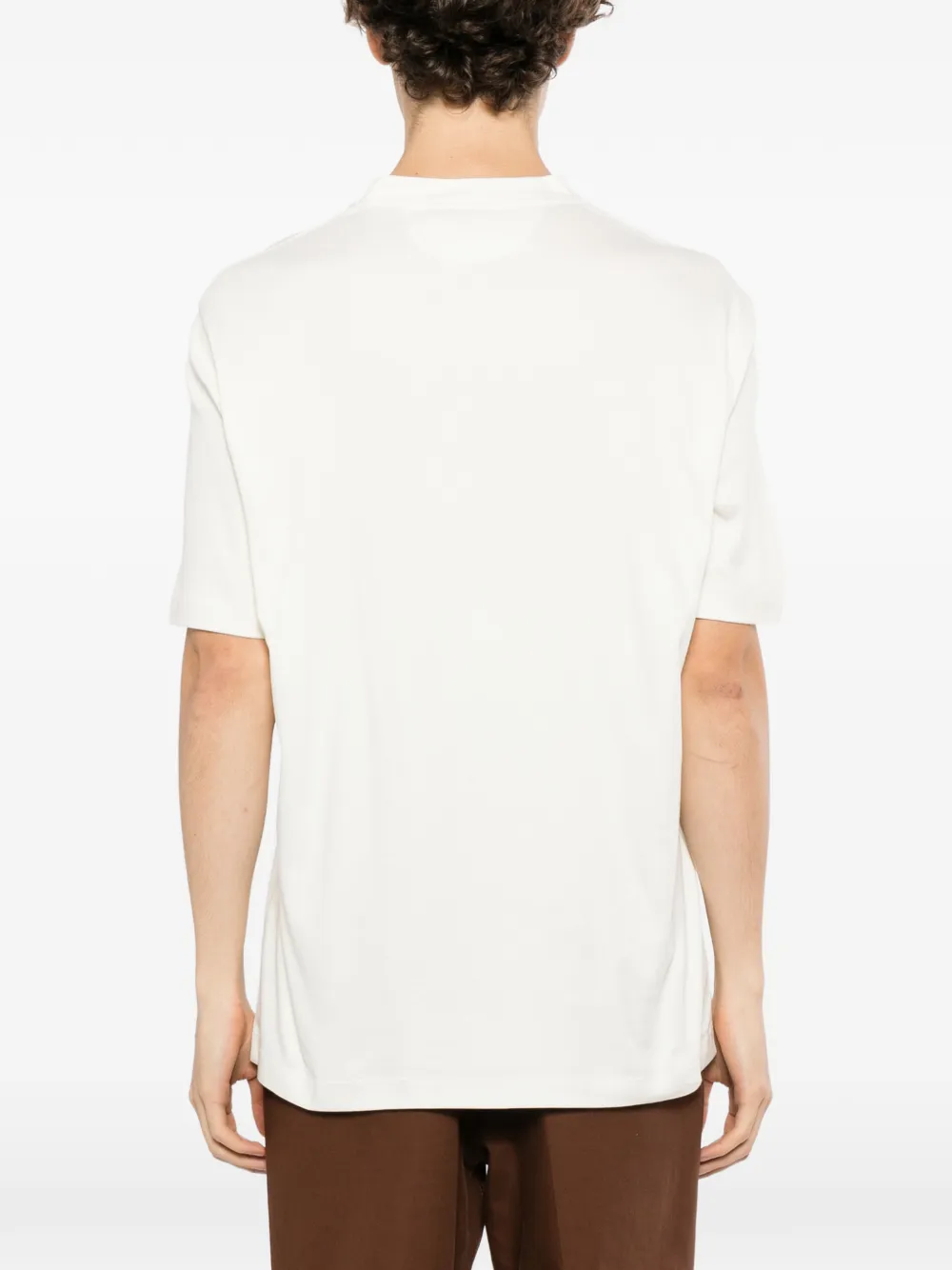 Canali crew-neck short-sleeve T-shirt Beige