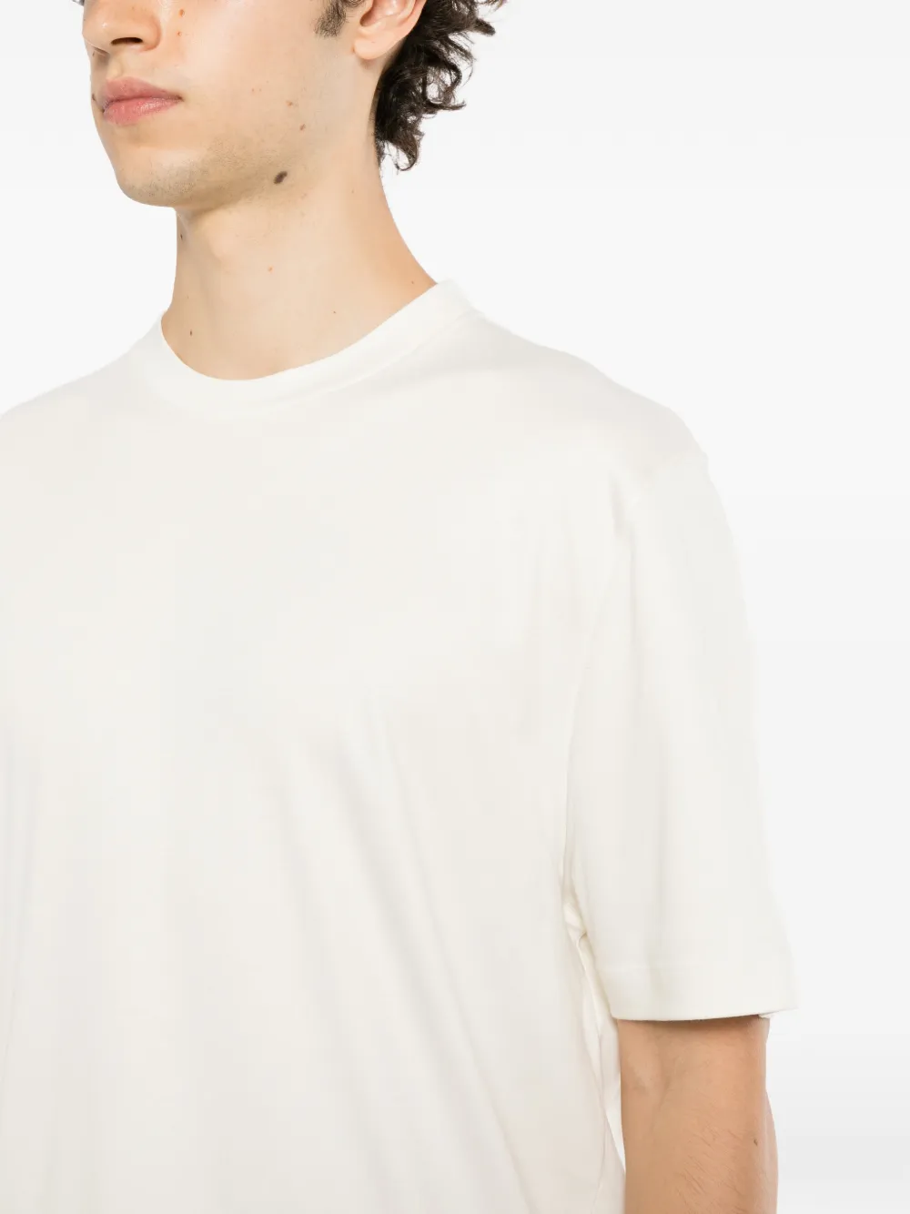 Canali crew-neck short-sleeve T-shirt Beige