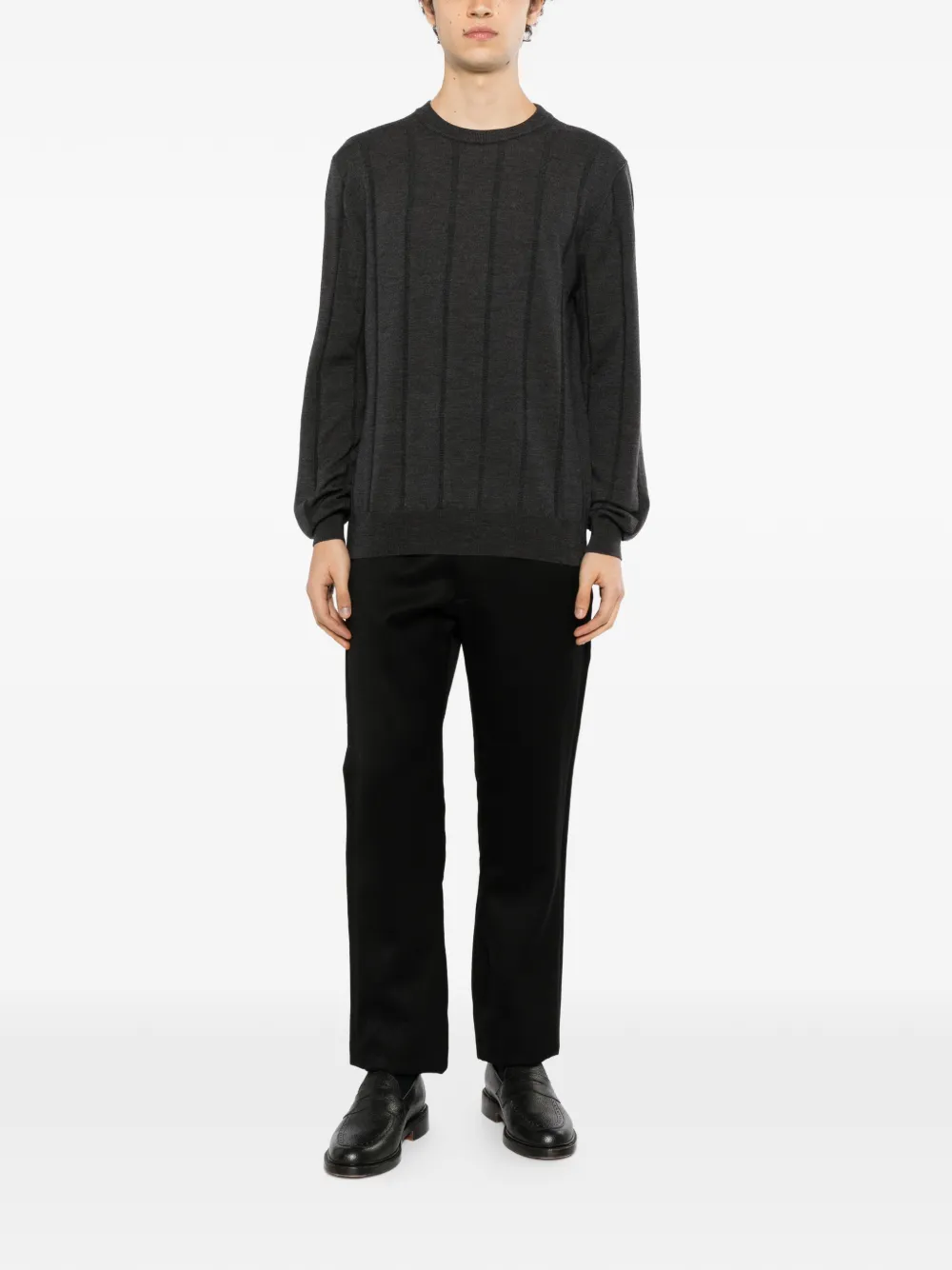 Canali ribbed-knit sweater Grijs