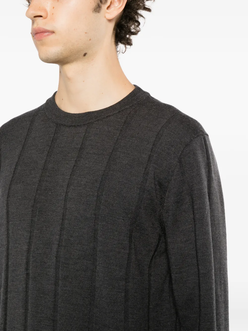 Canali ribbed-knit sweater Grijs