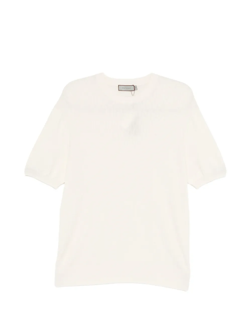 Canali short-sleeve knitted T-shirt Beige
