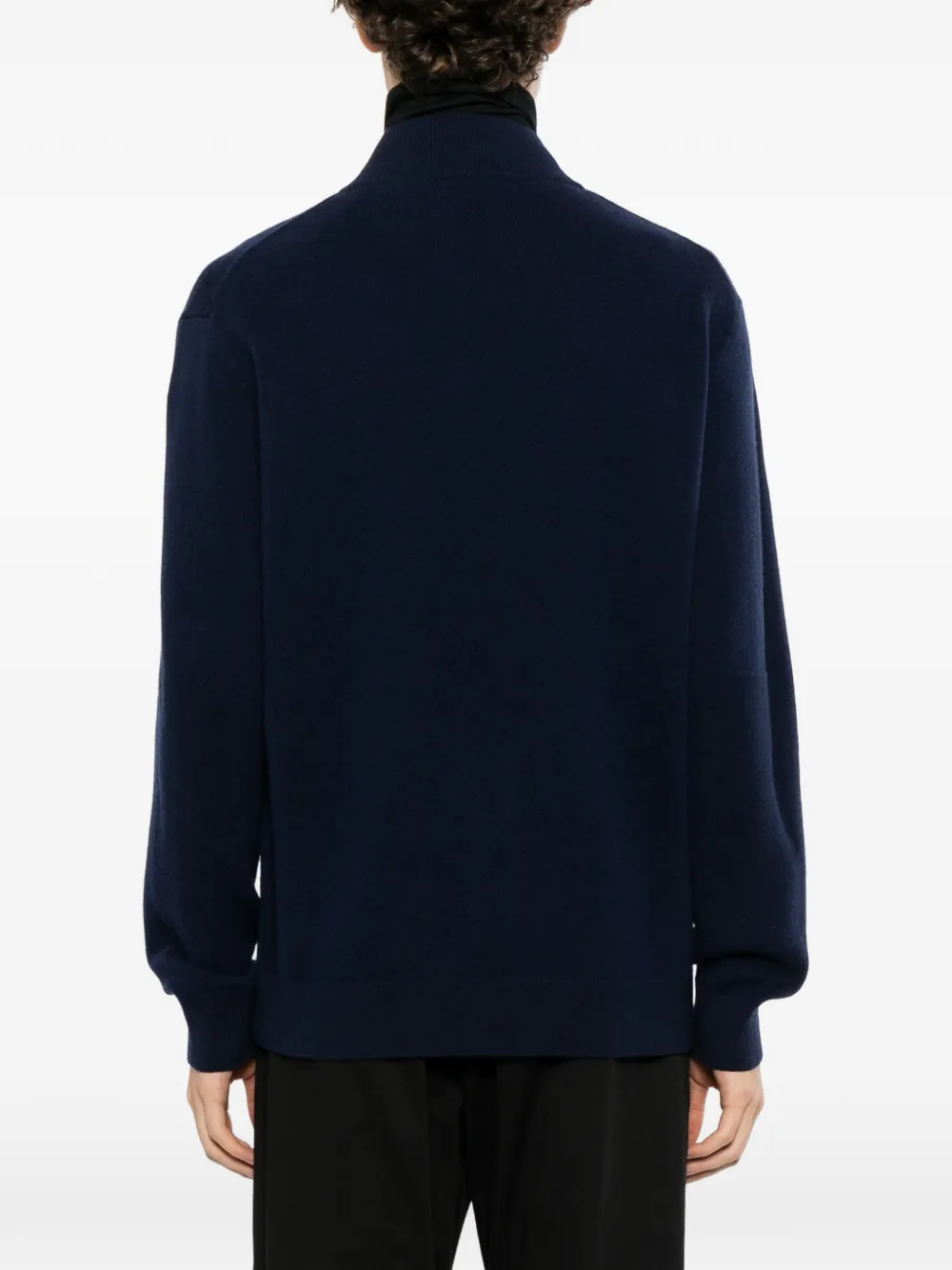 Canali zip-up knitted sweater Blauw