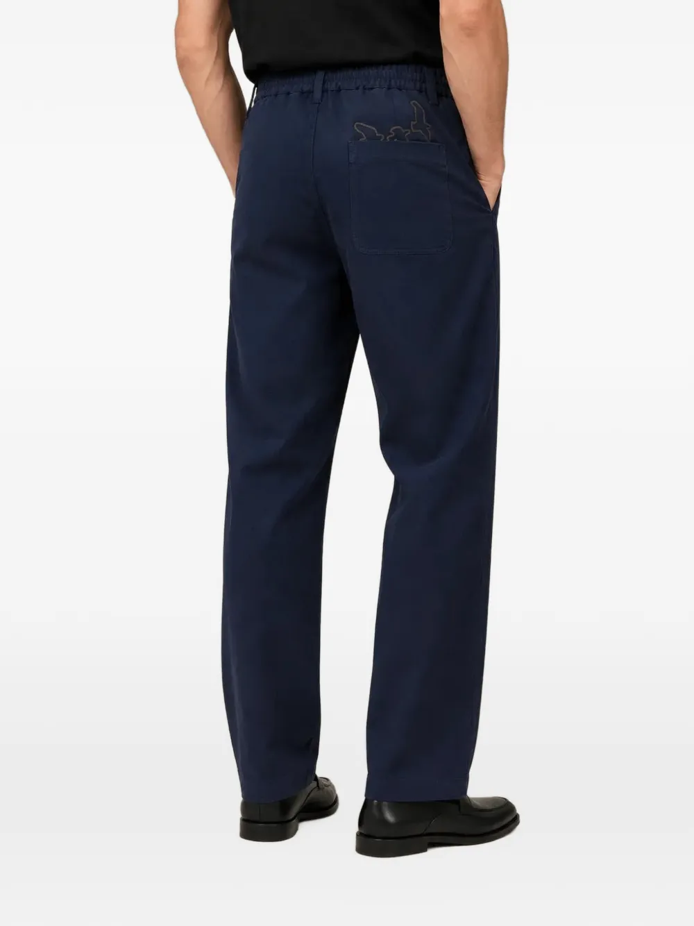 RETORI bird-embroidered trousers Blauw