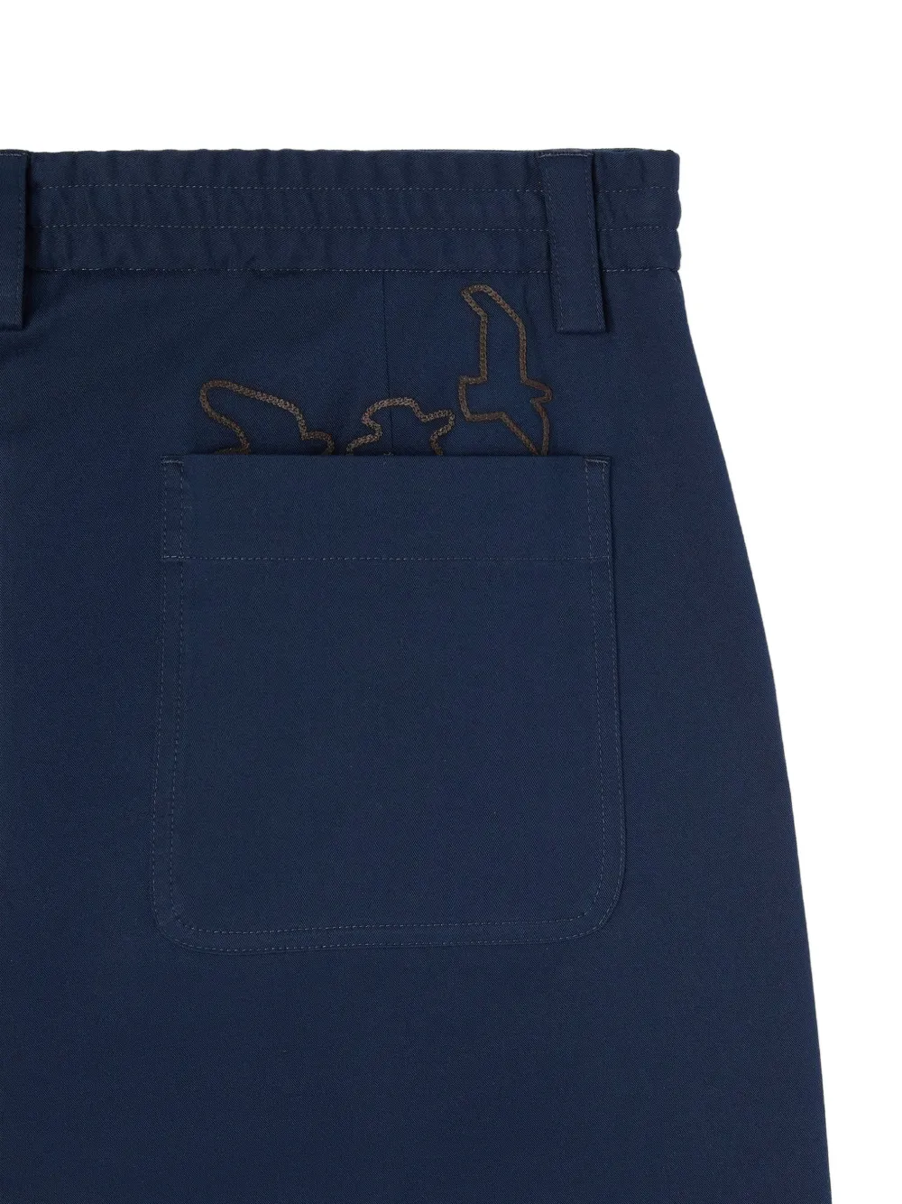RETORI bird-embroidered trousers Blauw
