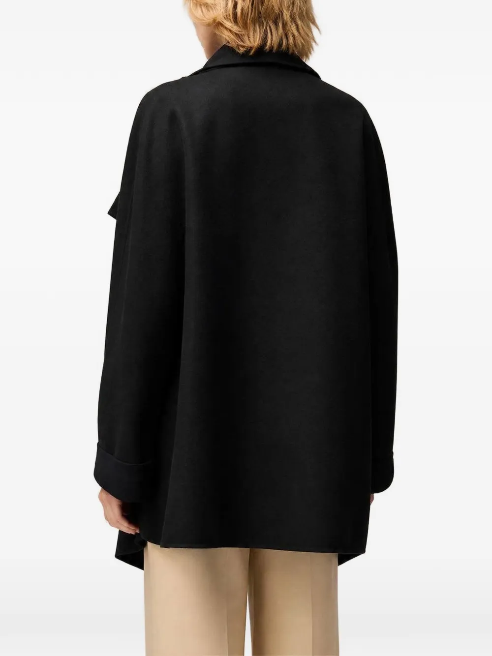 RETORI shawl-collar wool coat Zwart