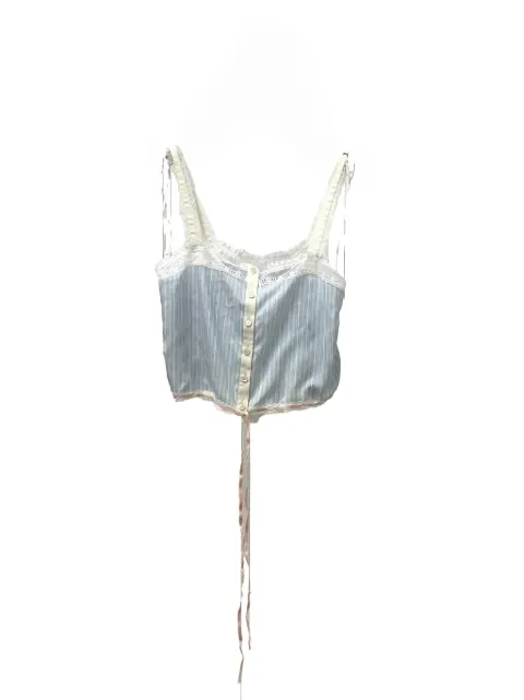 Chloé lace-trimmed pinstripe top