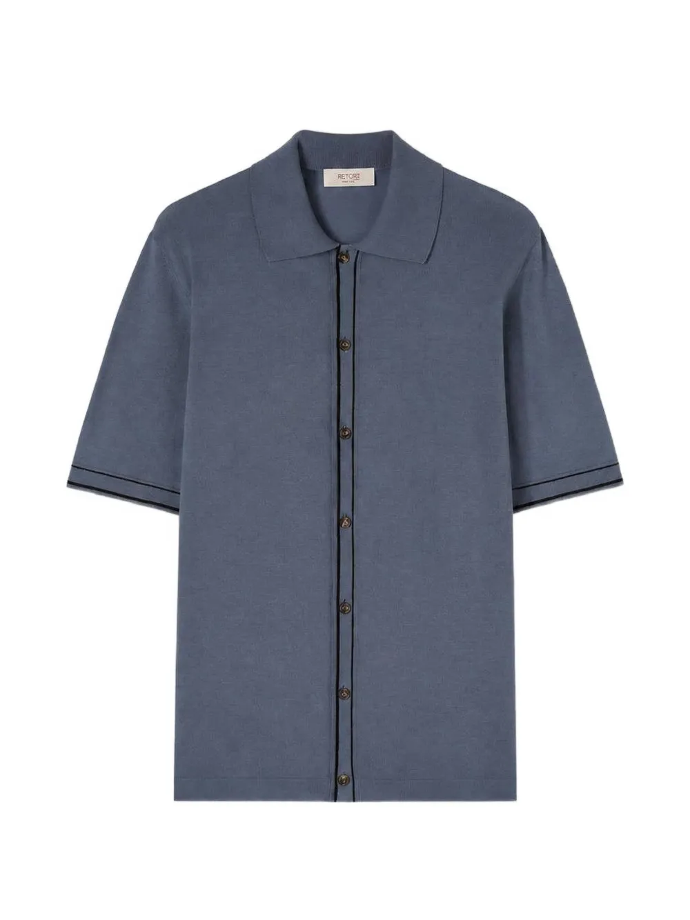 RETORI stripe-detail shirt - Blau