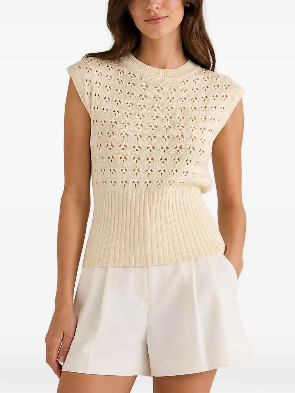 RETORI openwork-knit top Geel