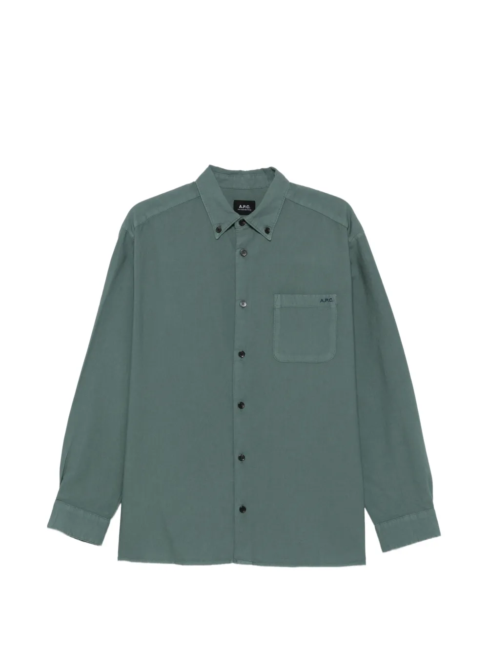 A.P.C. button-down collar logo-embroidered shirt - Verde