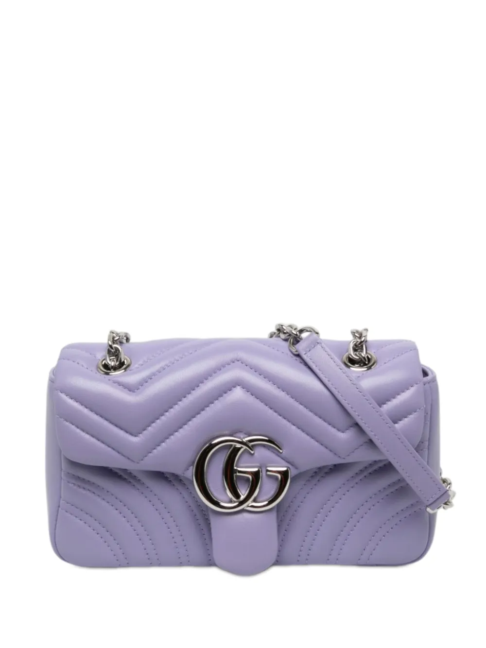 Gucci Pre-Owned 2016-2026 Small GG Marmont Matelasse Calfskin shoulder bag - Purple