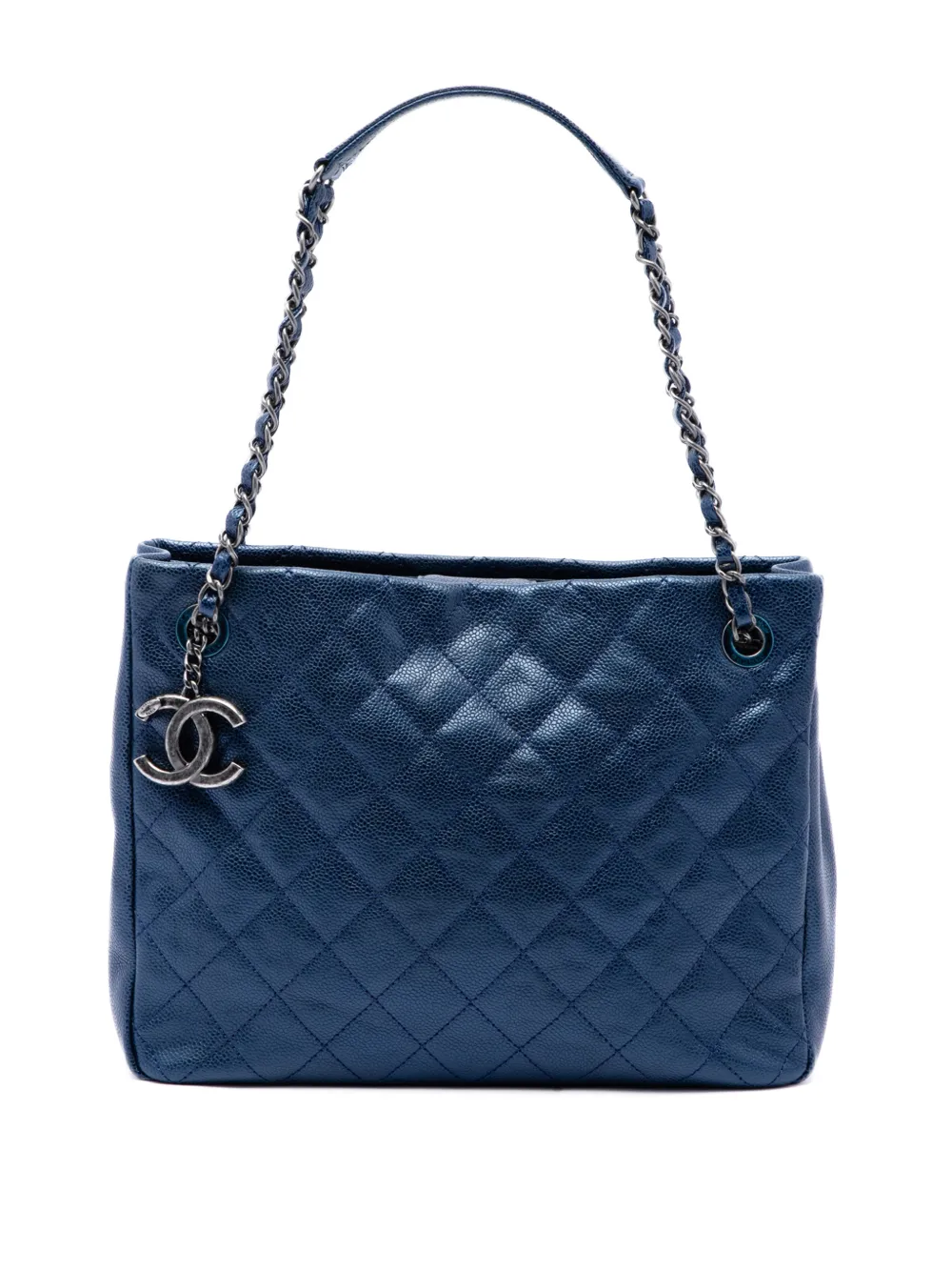 CHANEL Pre-Owned 2012-2013 Medium Quilted Iridescent Caviar Chic Shopping tote bag - Blau