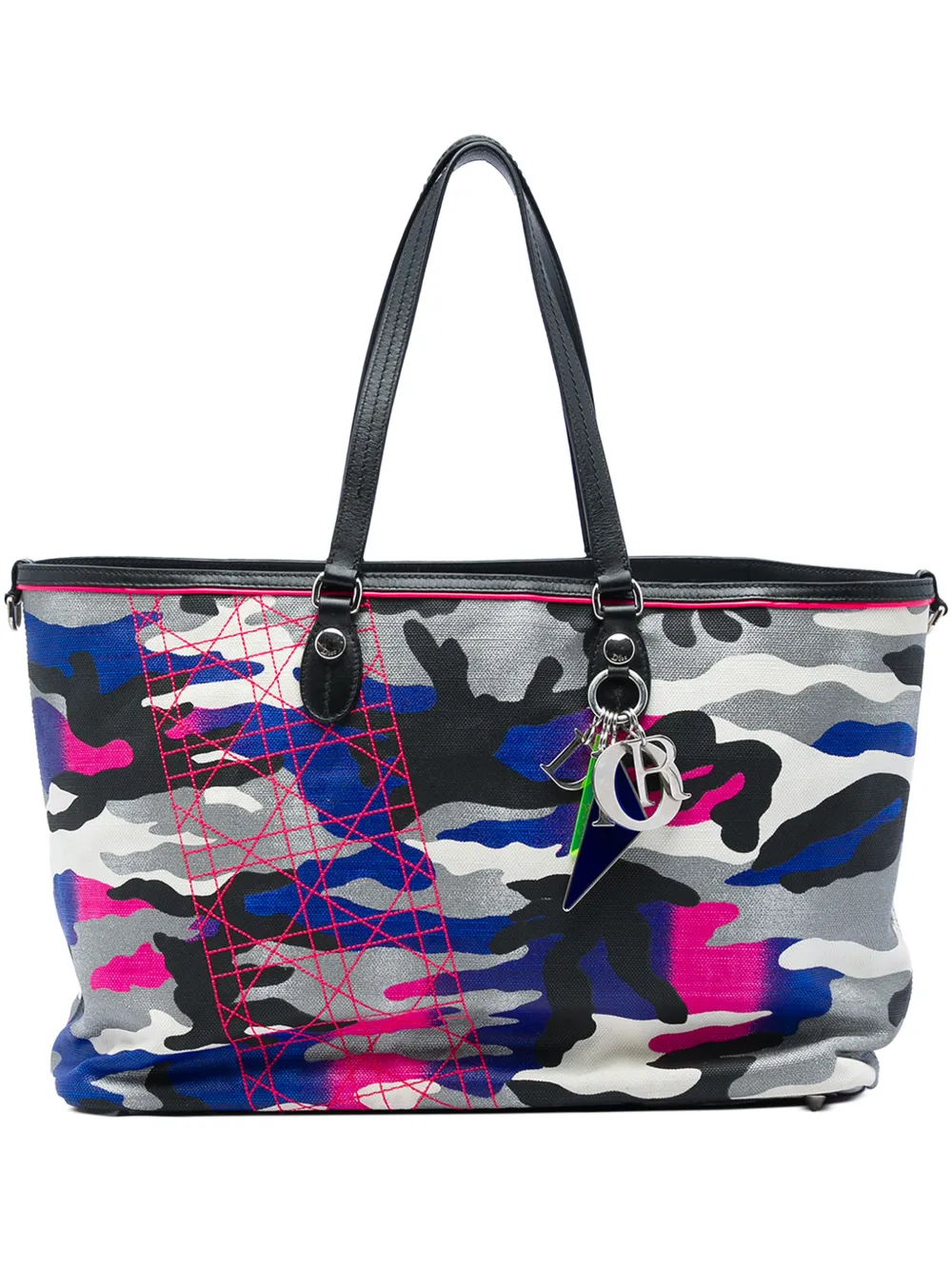 Christian Dior Pre-Owned 2011 Anselm Reyle Large Canvas Camouflage Tote satchel - Mehrfarbig