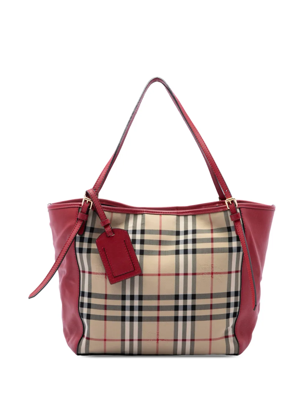 Burberry Pre-Owned 2000-2017 Small Haymarket Check Nylon and Calfskin Canterbury tote bag - Nude