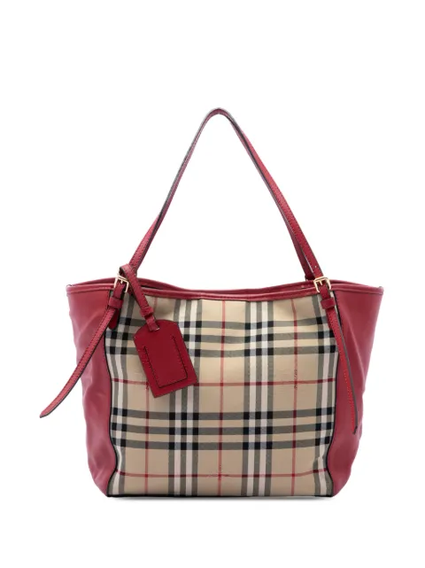 Burberry Pre-Owned 2000-2017 Small Haymarket Check Nylon and Calfskin Canterbury tote bag