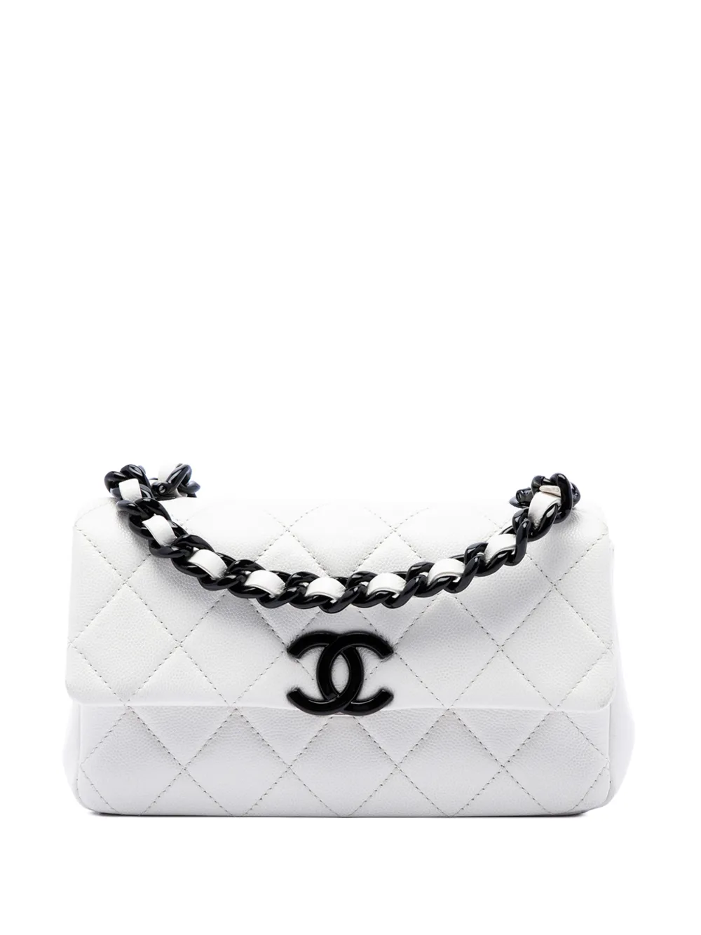 CHANEL Pre-Owned 2020 Small Quilted Caviar My Everything Flap crossbody bag - White