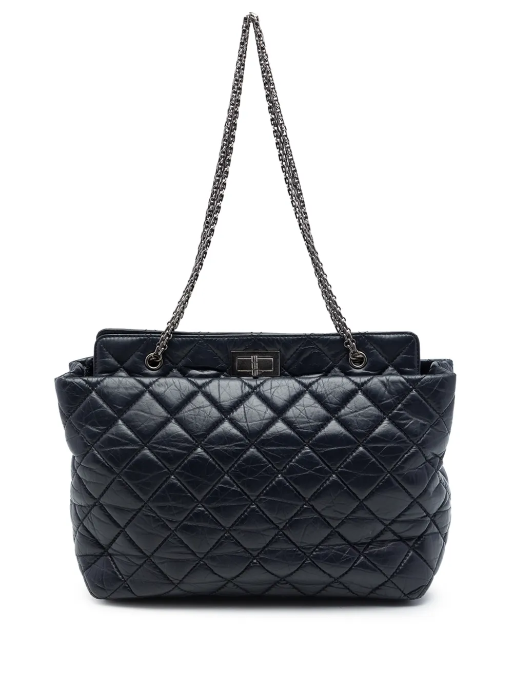 CHANEL Pre-Owned 2012-2013 Quilted Aged Calfskin Reissue 2.55 tote bag - Blue