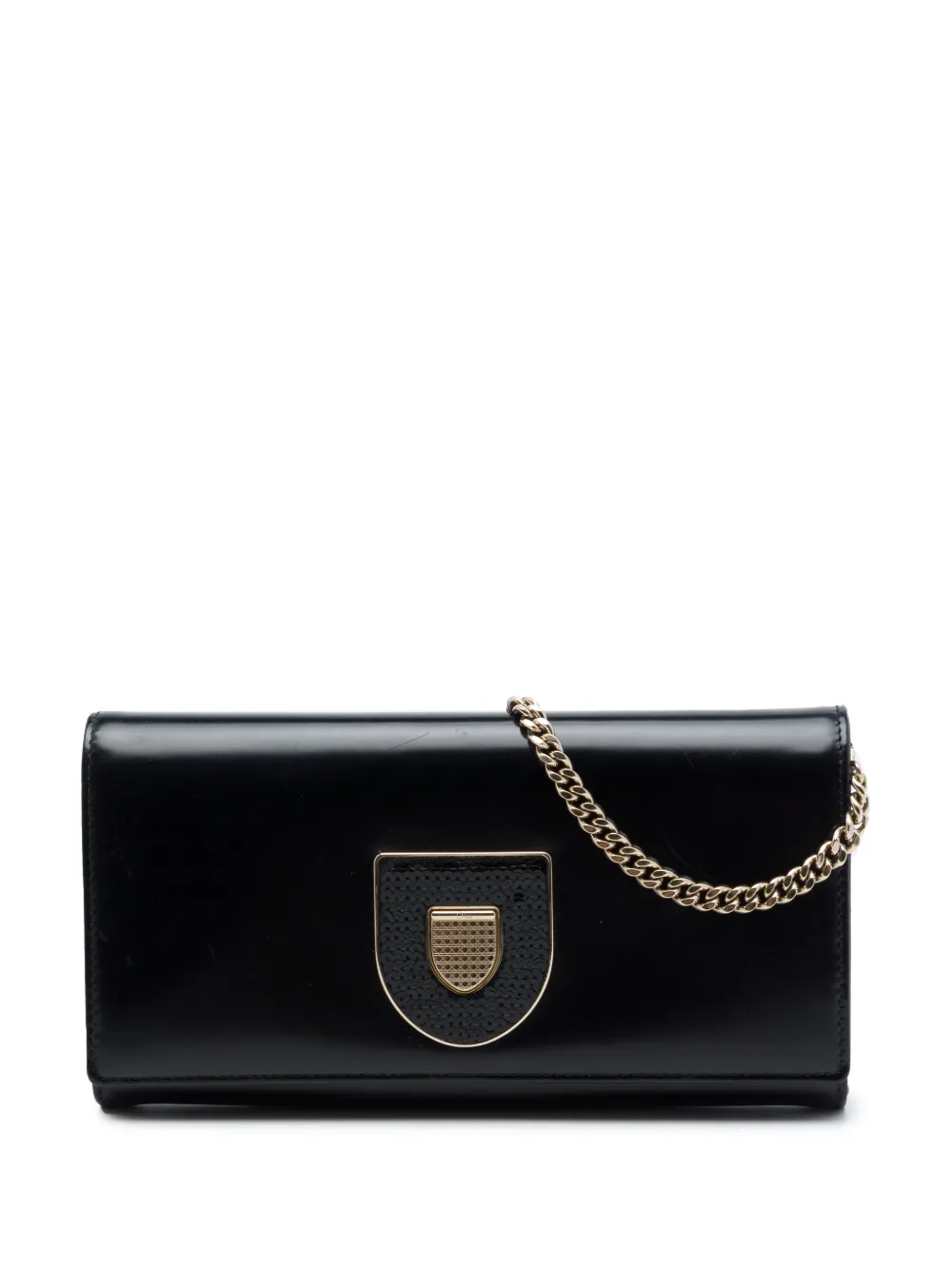 Christian Dior Pre-Owned 2016 Leather Sequin Diorama Wallet On Chain crossbody bag - Schwarz