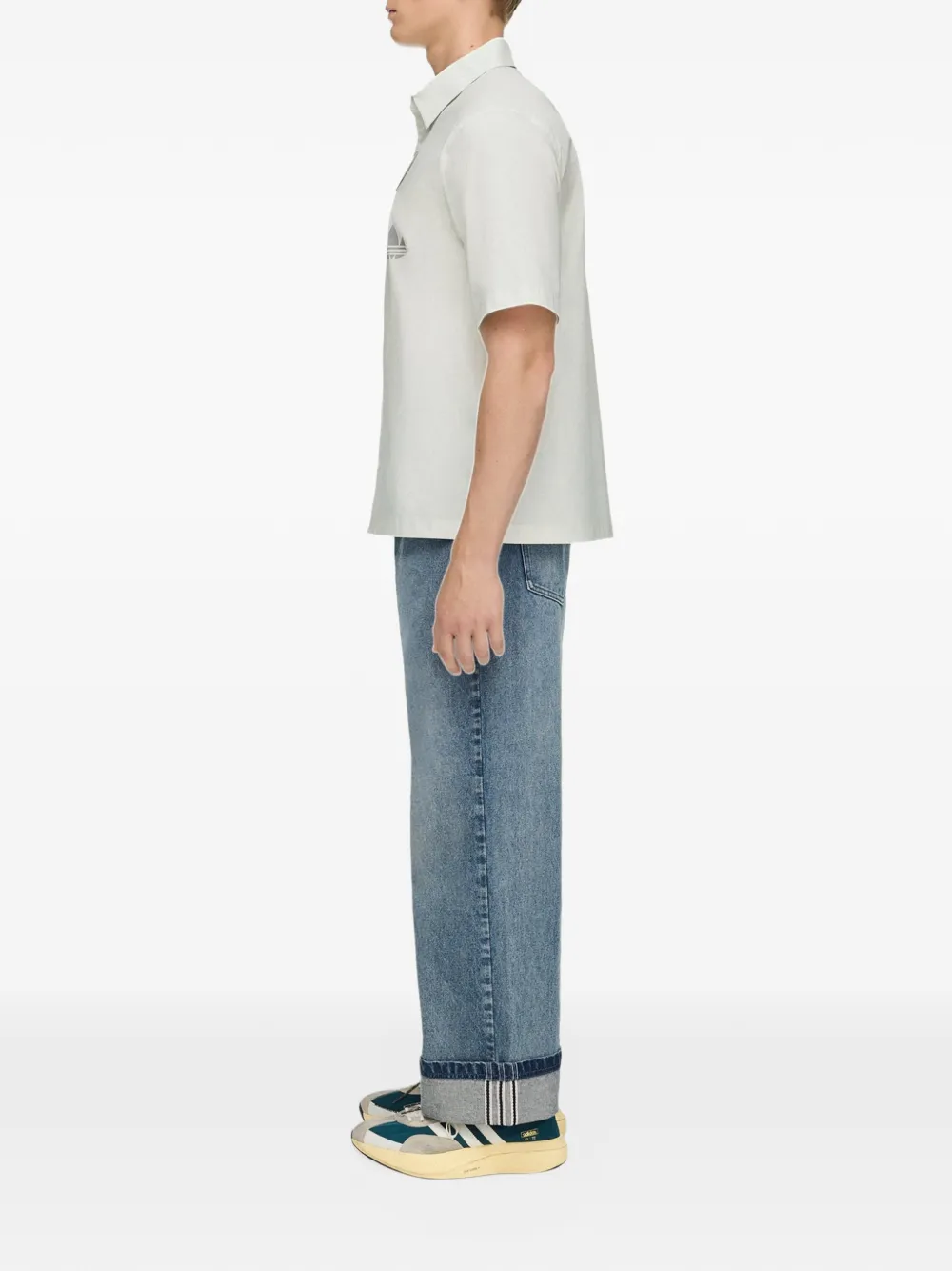Song For The Mute x Adidas logo-print short-sleeve shirt Beige