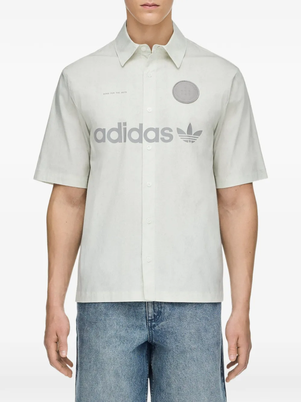 Song For The Mute x Adidas logo-print short-sleeve shirt Beige