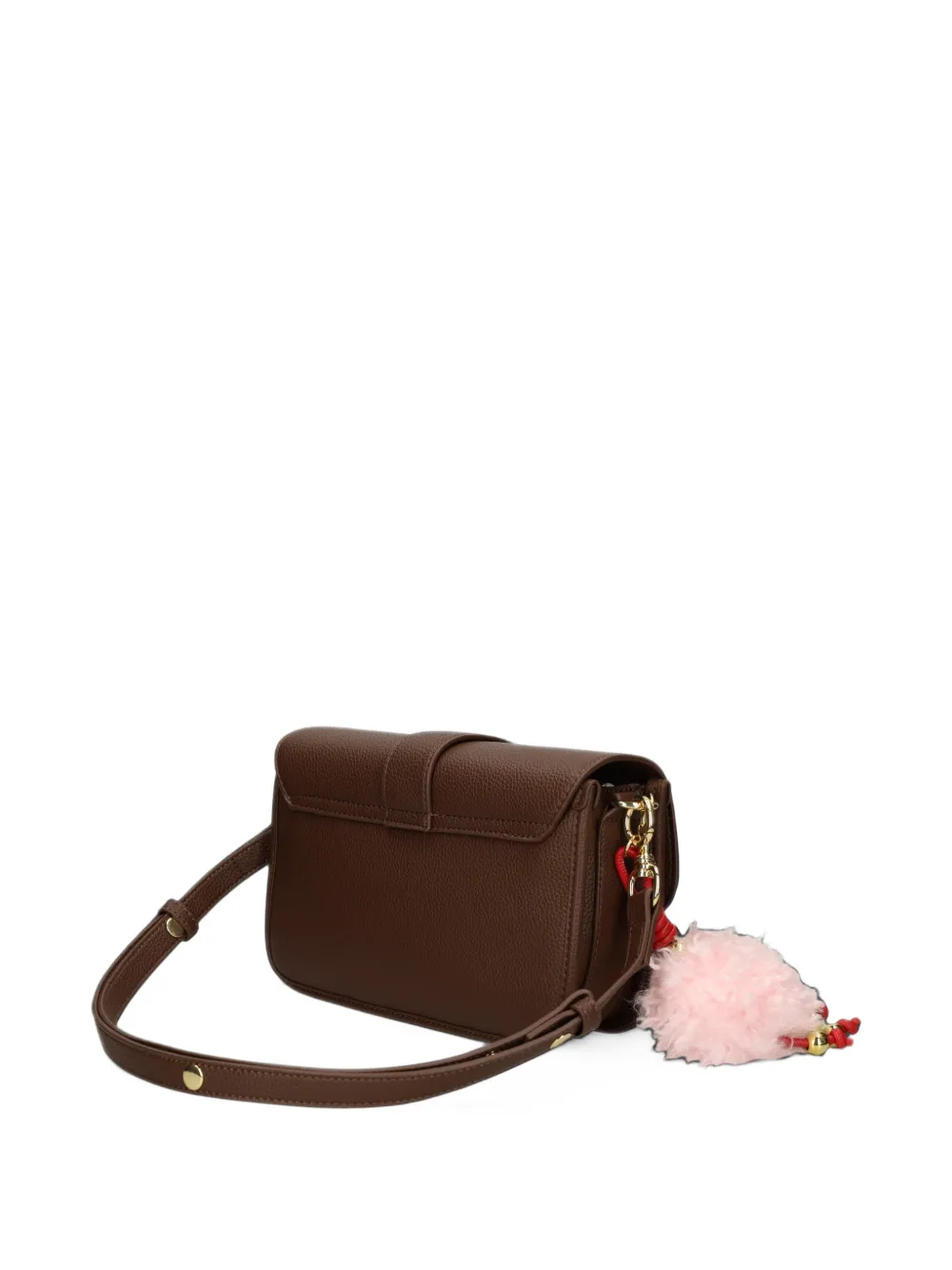 Love Moschino logo-plaque pompom-detail crossbody bag Bruin