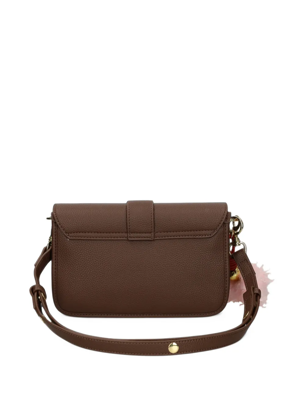 Love Moschino logo-plaque pompom-detail crossbody bag Bruin