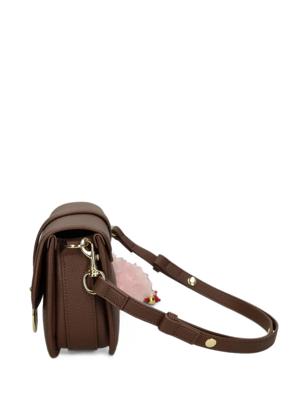 Love Moschino logo-plaque pompom-detail crossbody bag Bruin