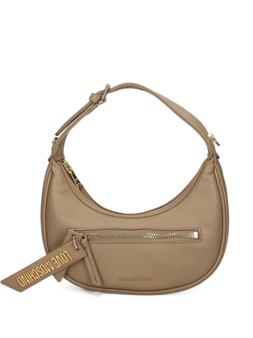 Love Moschino logo-plaque shoulder bag - Neutrals