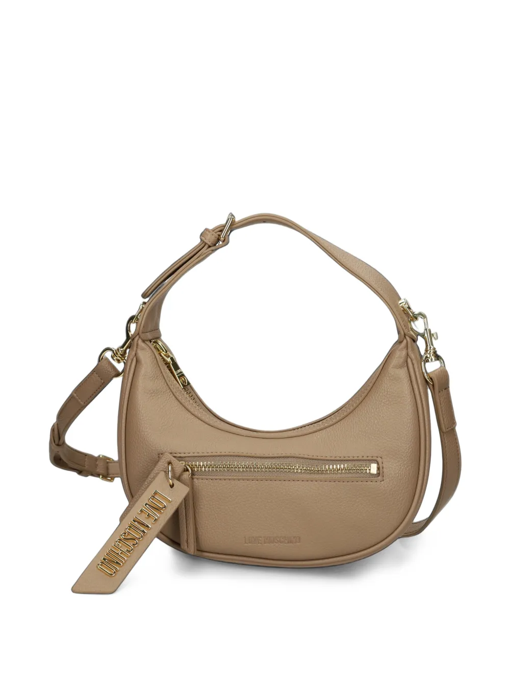 Love Moschino logo-plaque shoulder bag Beige